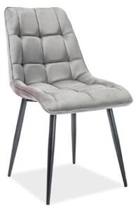 Sedia Chic in velluto grigio/nero Blu14