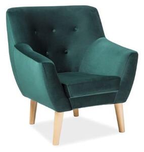 Poltrona Nordic 1 in velluto verde - Blu78