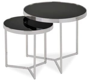 Set di Tavolini da caffè Delia II in argento - h 52 x p 60 cm