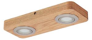 Lindby Plafoniera LED Mikari, 30 cm, legno, orientabile
