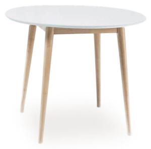 Tavolo rotondo Larson bianco/naturale ø90/h75 cm