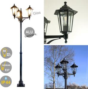 Lampada da esterno Kingston, modello candelabro, 3 luci, 200 cm, colore nero