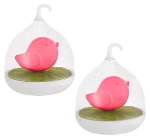 Set di 2 lampade da tavolo a LED, a forma di uccello, con dimmer touch, altezza 17 cm