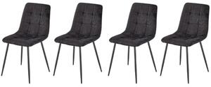 Set di 4 sedie K547 in tessuto nero H87 cm