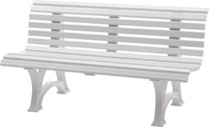 Panchina da giardino Jamaica | 3 posti | bianco | HxLxP 80x150x64cm | plastica resistente agli agenti atmosferici e ai raggi UV | panchina da parco Panchina da esterno Balcone da giardino Terrazza
