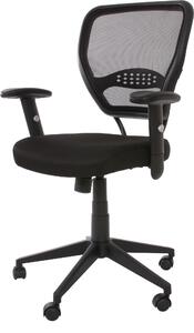 Sedia da ufficio professionale Chicago, poltrona direzionale girevole, portata 150 kg, tessuto ~ nera con braccioli