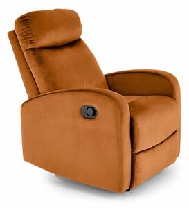 Poltrona reclinabile Wonder in velluto cannella - H98 cm
