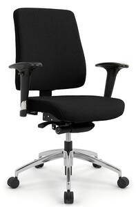 VERSEE Basic sedia da ufficio in tessuto nero - sedia girevole ergonomica e sedia da scrivania, comoda per lunghi periodi di seduta, robusta sedia girevole con una capacità di carico fino a 150 kg