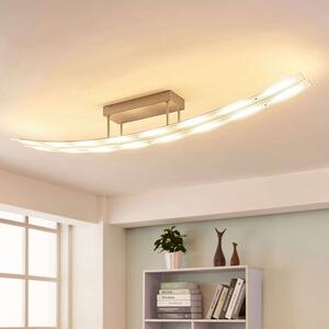 Lindby LED plafoniera Jarda, vetro, lunghezza 134 cm, dimmerabile