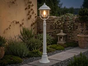 Lampada da esterno a LED in stile rustico, 118 cm, lampada a palo per l'illuminazione del giardino, bianca