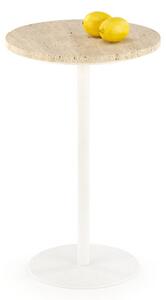 Tavolino da caffè Traverso S in travertino/bianco - ø35/h56 cm