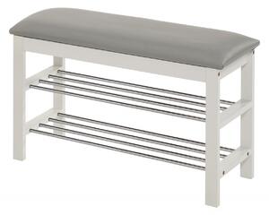Scarpiera ST11 in bianco/grigio - L81 cm