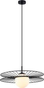 Lampada a sospensione Sandy bianco e nero 1xE27x40W in vetro, dimensioni: 90x45x45 cm, IP20, Italux