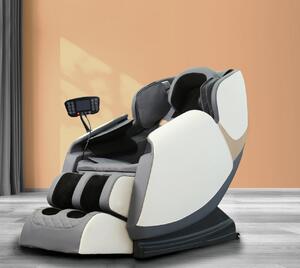 Poltrona massaggiante e riscaldante Solaria in crema/grigio - H105 cm