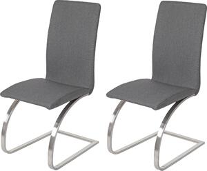 Set di 2 sedie per sala da pranzo North, sedia visitatore a sbalzo sedia da cucina, tessuto grigio