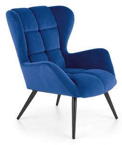 Poltrona Tyrion in velluto blu navy H91 cm