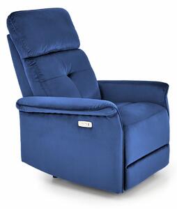 Poltrona reclinabile Semir in velluto blu navy - H108 cm
