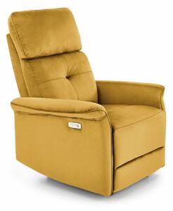 Poltrona reclinabile Semir in velluto senape - H108 cm
