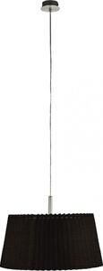 Lampada a sospensione, alluminio, tessuto nero, P 40 cm