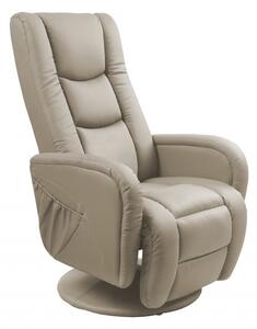 Poltrona reclinabile con funzione massaggio Pulsar cappuccino in ecopelle - H106 cm