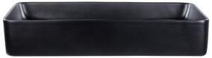 BELIANI Lavabo da appoggio in Vetroceramica nera 61 x 35 cm superficie opaca forma rettangolare bagno stile moderno