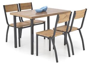 Set tavolo + 4 sedie Milton naturale/nero