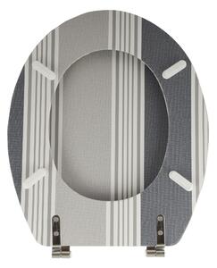 Sedile WC MSV Coperchio del WC Anima in legno MDF "Bamboo Cardiff Grey" Cerniere in acciaio inox - qualità elevata e robusta