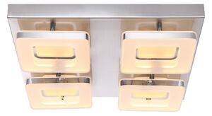 Plafoniera LED, acciaio, nichel opaco, cromo, L 39 cm