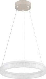 Lampada a sospensione a LED, anelli, color sabbia, regolabile in altezza, D 33 cm