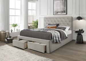 Letto Marisol in velluto beige - 160x200 cm
