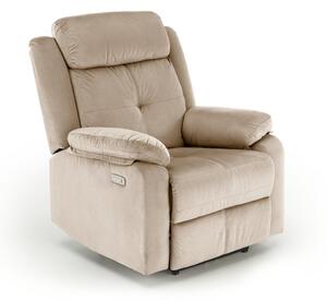 Poltrona reclinabile Loris in tessuto beige - H105 cm