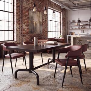 Tavolo da pranzo MCW-P31, tavolo da pranzo in legno industriale 140x80cm ~ scuro, struttura nera