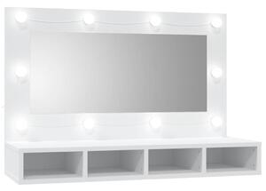 Mobile a Specchio con LED Bianco 90x31,5x62 cm