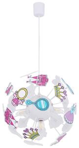 Lampada a sospensione, design principessa, rotonda, colorata, H 120 cm