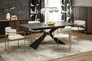 Tavolo allungabile Luciano effetto marmo blu/nero L180-230 cm