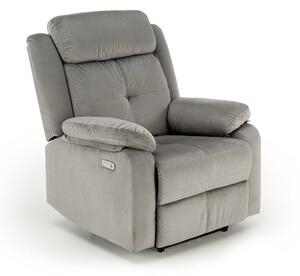 Poltrona reclinabile Loris in tessuto grigio - H105 cm
