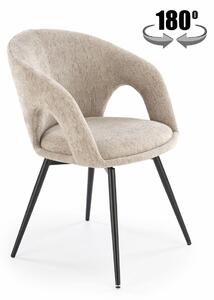 Sedia girevole K550 in tessuto beige