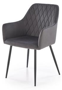 Sedia K558 grigio velluto