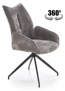 Sedia girevole K553 in tessuto grigio