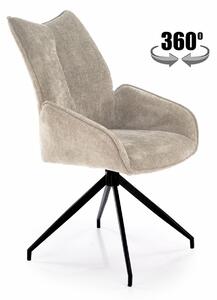 Sedia girevole K553 in tessuto beige