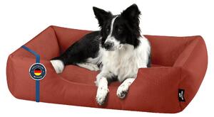 BedDog letto per cani ZARA cuscino per cani con rivestimento lavabile cesto per cani divano per cani, HAZELNUT (mattone), (L) circa 80x65x18cm