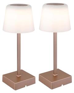 Set di 2 lampade da tavolo a LED, color champagne, con dimmer touch e alimentazione a batteria