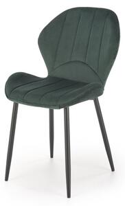 Sedia K538 in velluto verde scuro H85 cm