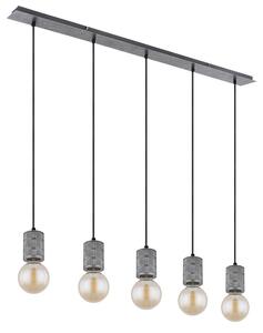 Lampada a sospensione LED, 5 fiamme, argento, regolabile in altezza, L 115 cm