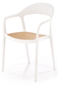 Sedia in plastica K530 in legno naturale/bianco
