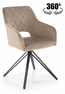 Sedia girevole K535 velluto beige