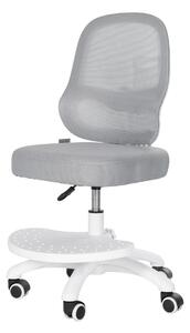 Sedia da ufficio ergonomica Kinder, regolabile in 3D con poggiapiedi, colore grigio - Schienale traspirante e regolazione della profondità della seduta