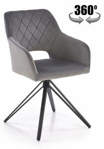 Sedia girevole K535 grigio velluto