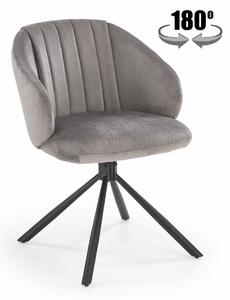 Sedia girevole K533 in tessuto grigio