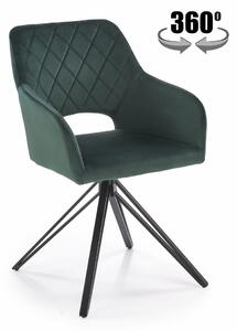 Sedia girevole K535 verde velluto